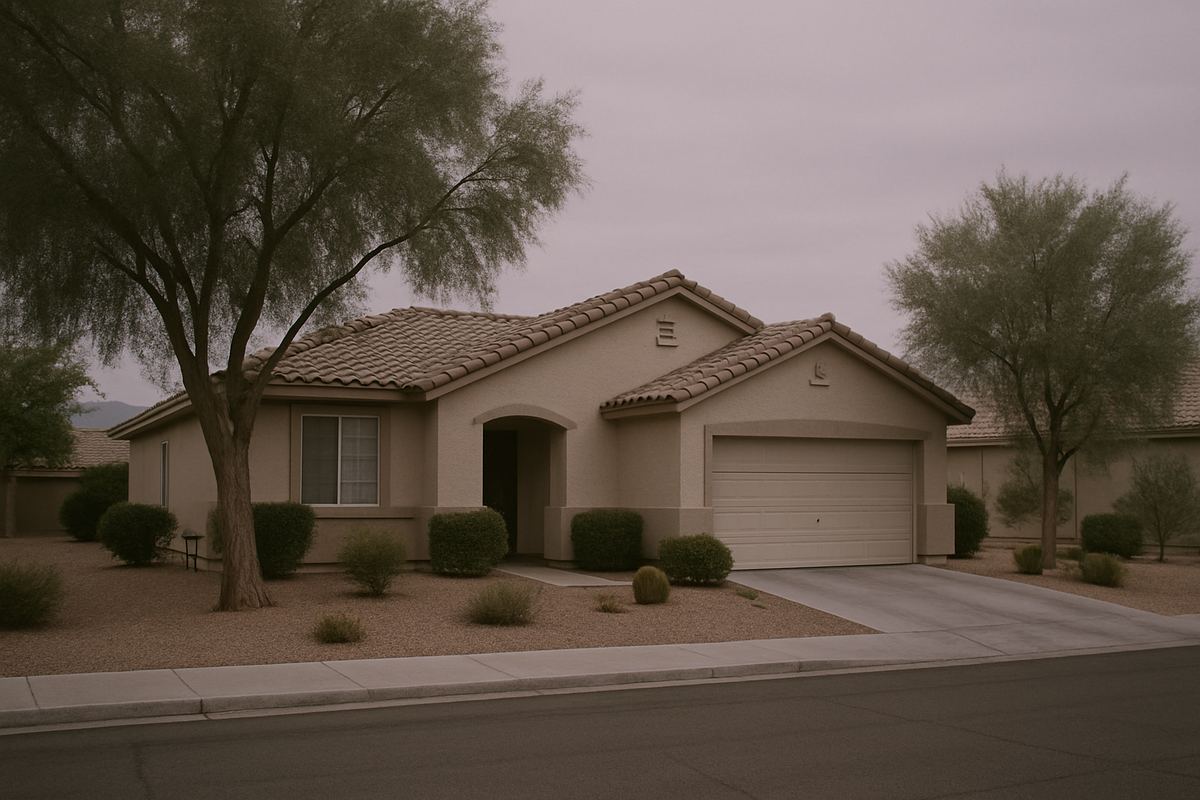 Established stucco home with mature trees in Henderson