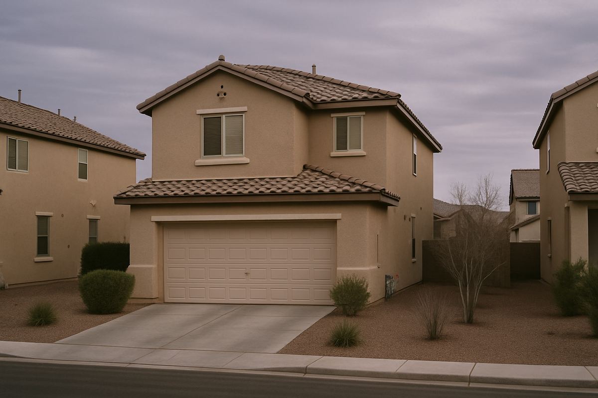 Two-story stucco home in a Las Vegas subdivision